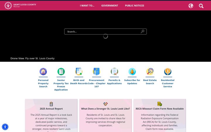 Screenshot of stlouiscountymo.gov