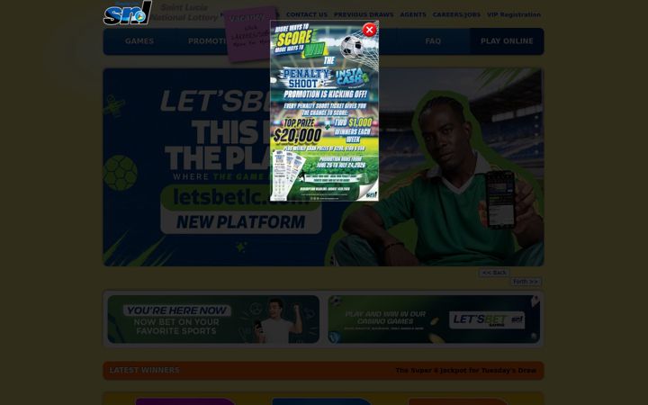 Screenshot of stlucialotto.com