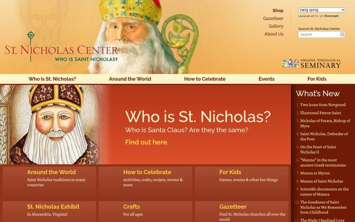 Screenshot of stnicholascenter.org