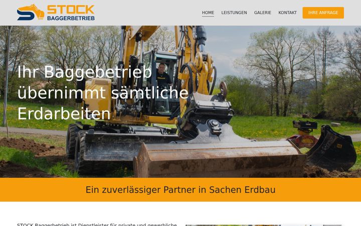 Snimka zaslona za stock-baggerbetrieb.de