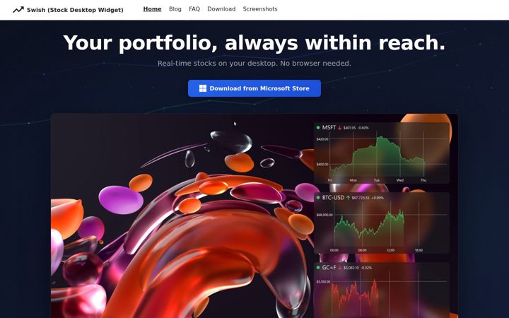 Screenshot of stockdesktopwidget.com
