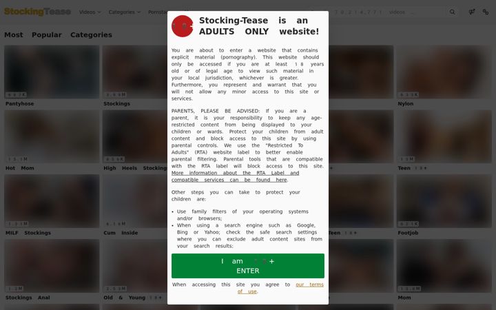 Screenshot of stocking-tease.com
