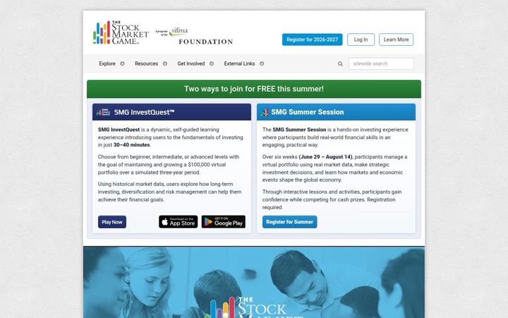 Screenshot of stockmarketgame.org