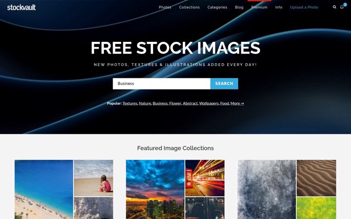 Screenshot of stockvault.net