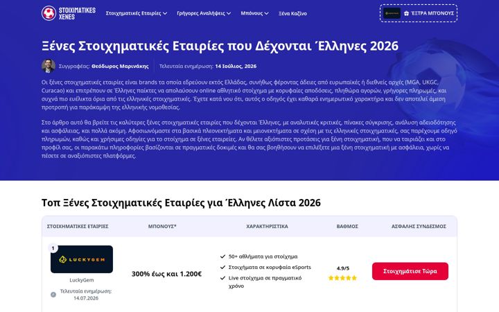 Screenshot of stoiximatikesxenes.gr