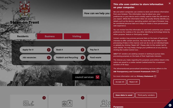 Screenshot of stoke.gov.uk