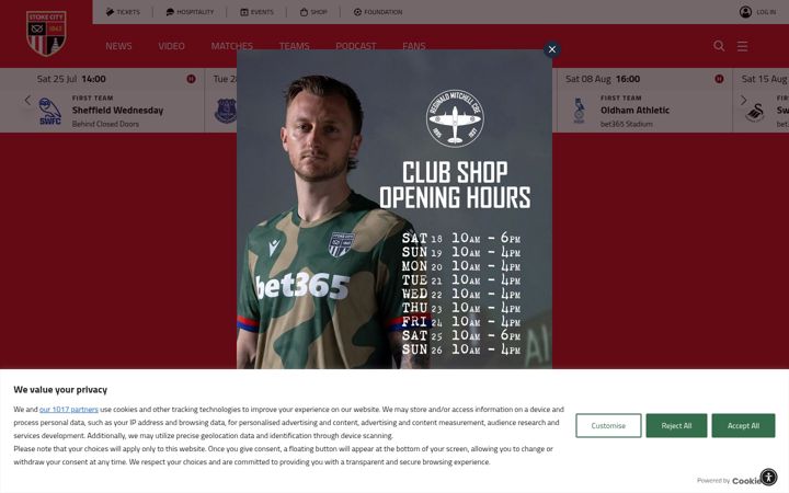 Screenshot of stokecityfc.com