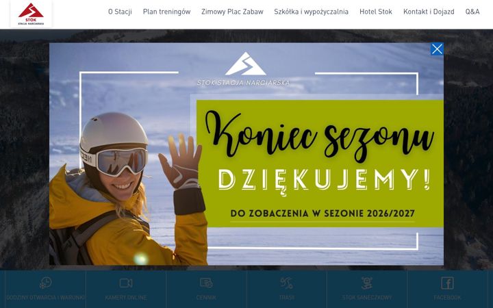 Snímek obrazovky stokstacjanarciarska.pl