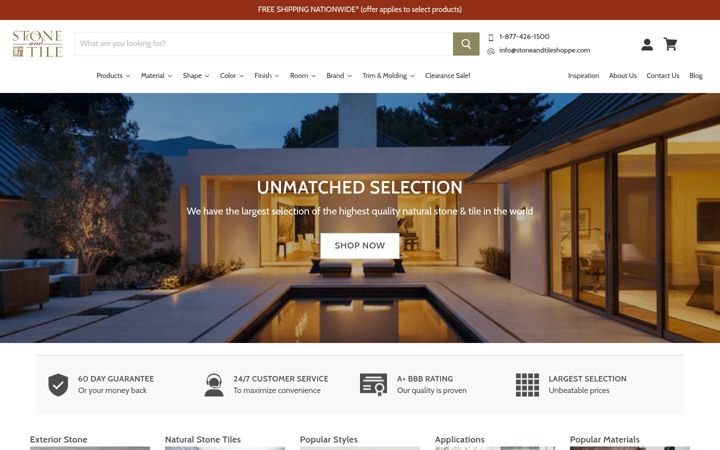 Screenshot of stoneandtileshoppe.com