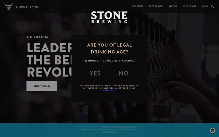 Screenshot of stonebrewing.com