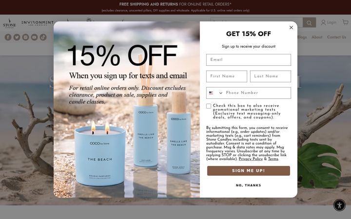 Screenshot of stonecandles.com