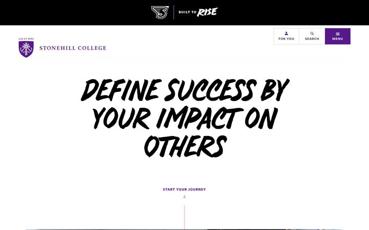 Screenshot of stonehill.edu