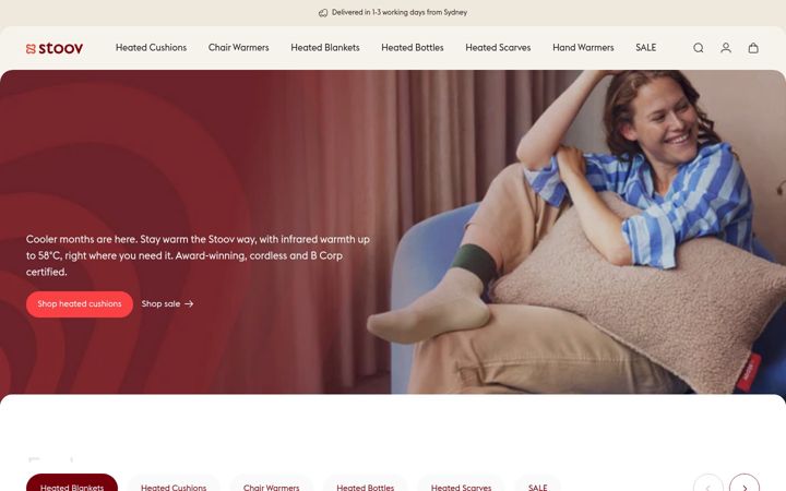 Ekrānuzņēmums no stoov.com.au