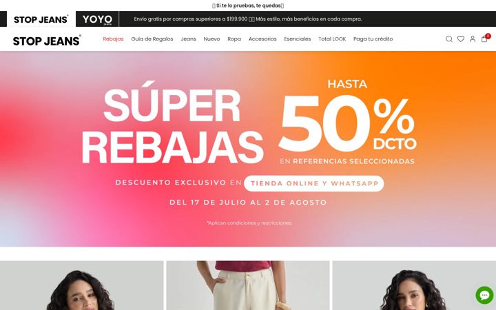 Screenshot van stopjeans.com