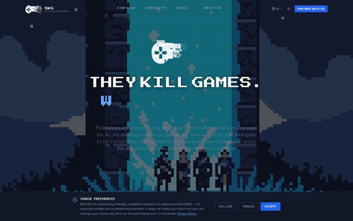 Screenshot of stopkillinggames.com