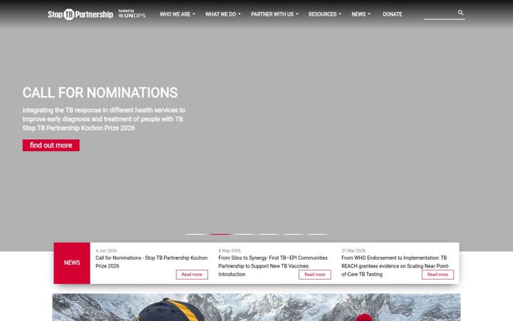 Screenshot of stoptb.org