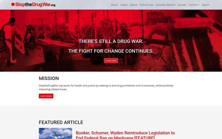 Screenshot of stopthedrugwar.org