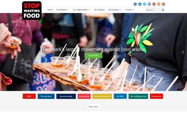 Screenshot stránky stopwastingfoodmovement.org