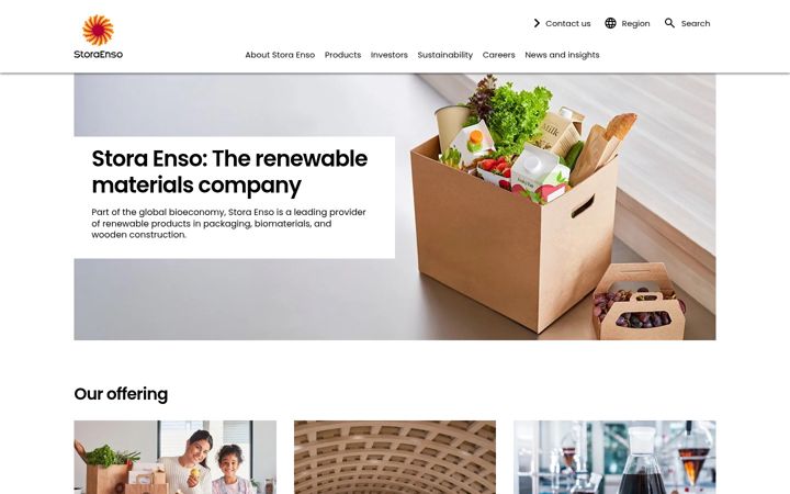 Kuvakaappaus sivustosta storaenso.com