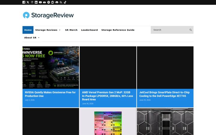 Screenshot of storagereview.com