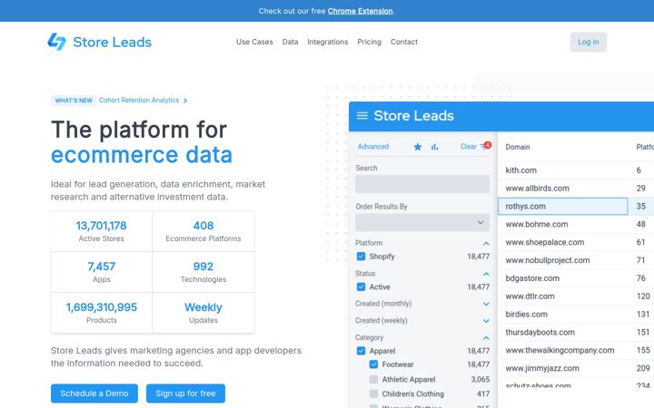 Screenshot of storeleads.app