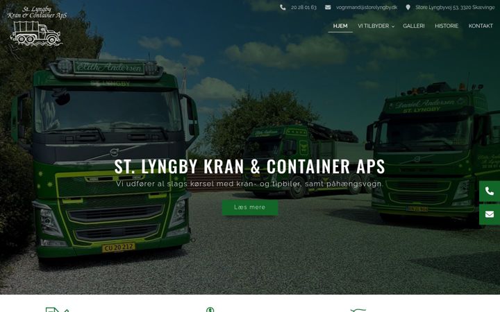 Skjámynd af storelyngbykranogcontainer.dk