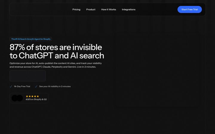 Screenshot ta' storerank.ai