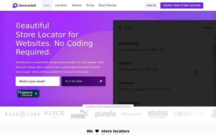 Screenshot of storerocket.io