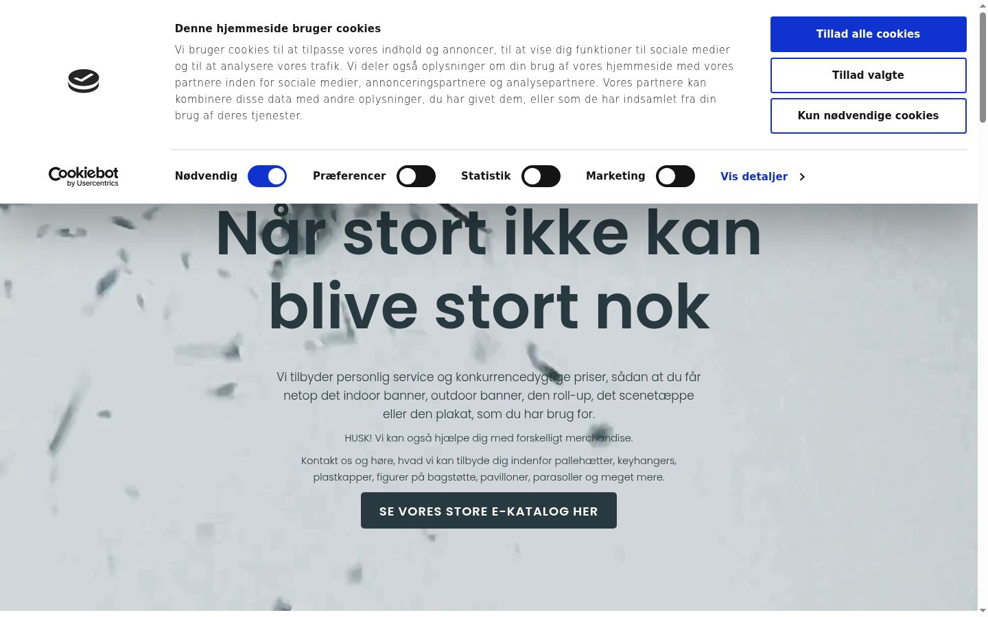 Screenshot del banner di consenso mostrato prima di qualsiasi interazione