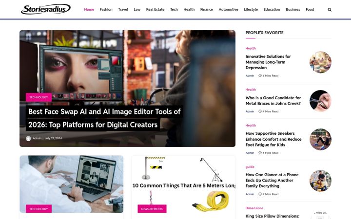 Screenshot of storiesradius.com