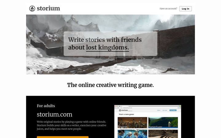 Screenshot of storium.com