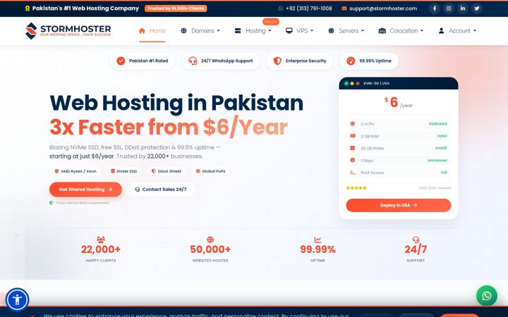 Screenshot of stormhoster.com