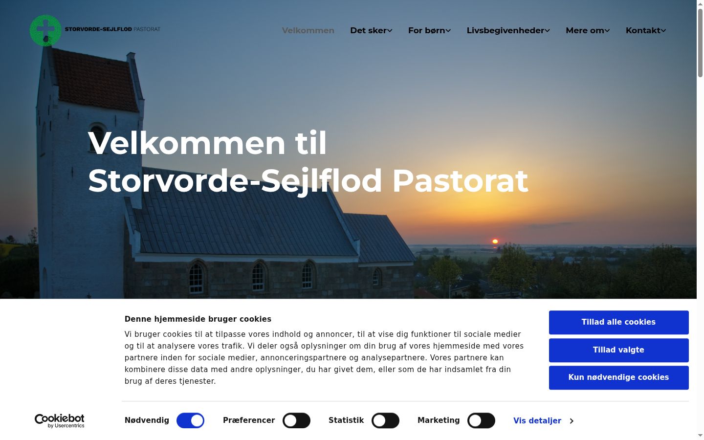 Skjermbilde av samtykkebanneret slik det vises før noen interaksjon