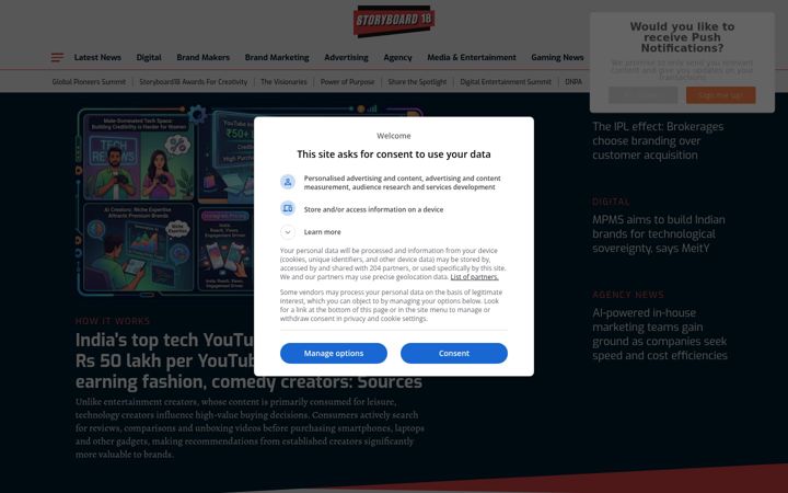 Screenshot of storyboard18.com