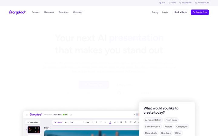Screenshot of storydoc.com