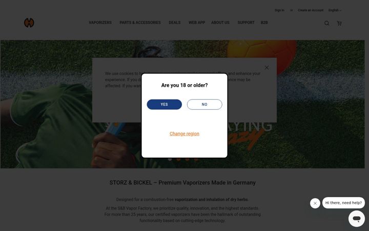 Screenshot of storz-bickel.com
