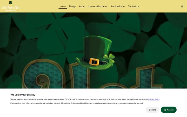 Screenshot of stpatrickscharityball.com