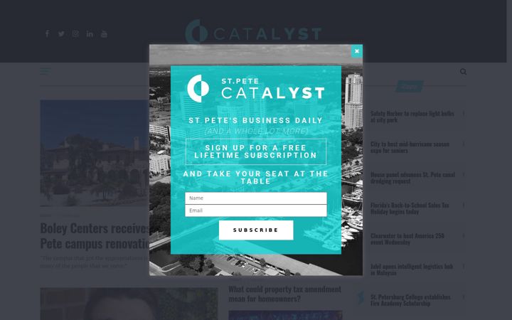 Screenshot of stpetecatalyst.com