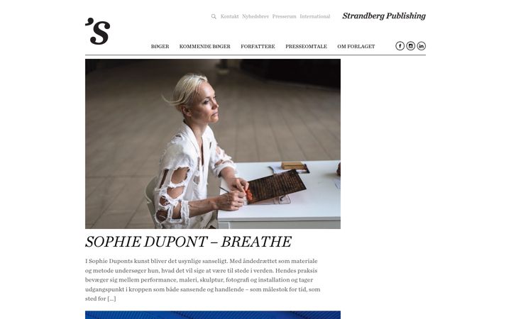 Kuvakaappaus sivustosta strandbergpublishing.dk