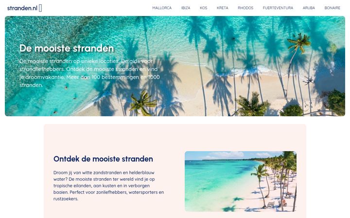 Captura de pantalla de stranden.nl