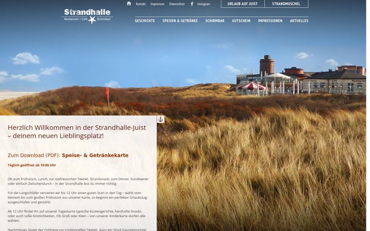 Screenshot di strandhalle-juist.de