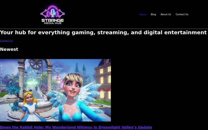 Snímek obrazovky strangemediahub.com