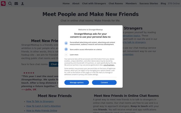 Screenshot of strangermeetup.com