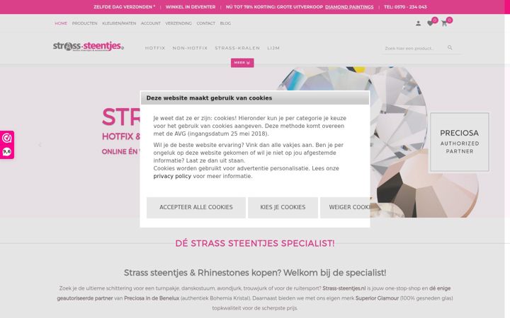 Screenshot di strass-steentjes.nl