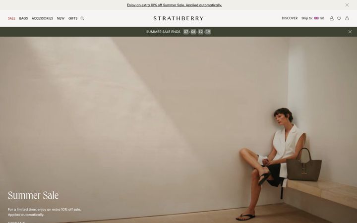 Screenshot of strathberry.com