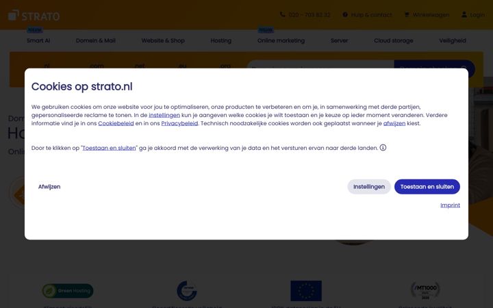 Screenshot of strato.nl