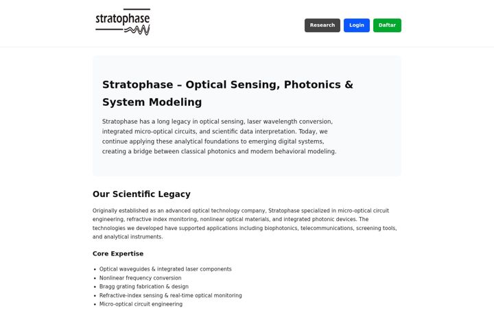 Screenshot of stratophase.com