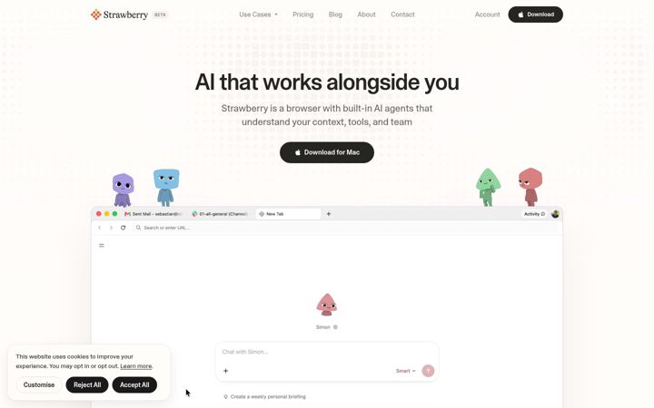 Screenshot of strawberrybrowser.com
