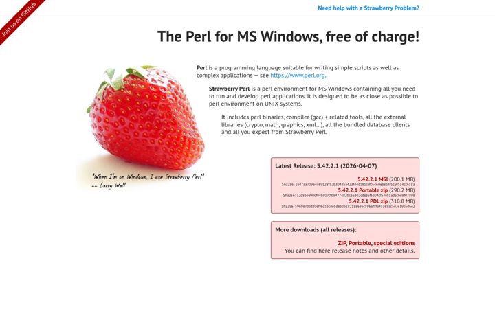 Screenshot of strawberryperl.com