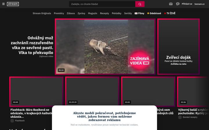 Ekrano kopija stream.cz
